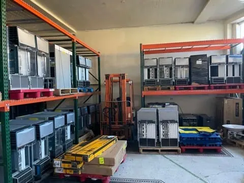 Hardware inventory staged for deployment.