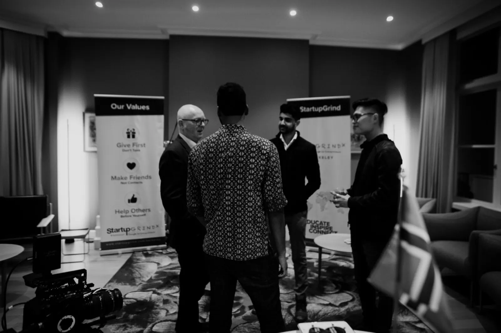 Behind the scenes at a Startup Grind Berkeley event.