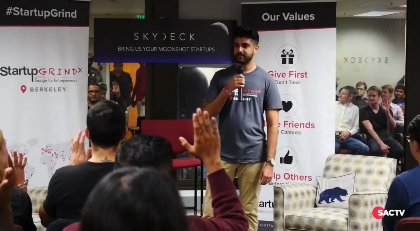 Startup Grind Berkeley launch event moment.