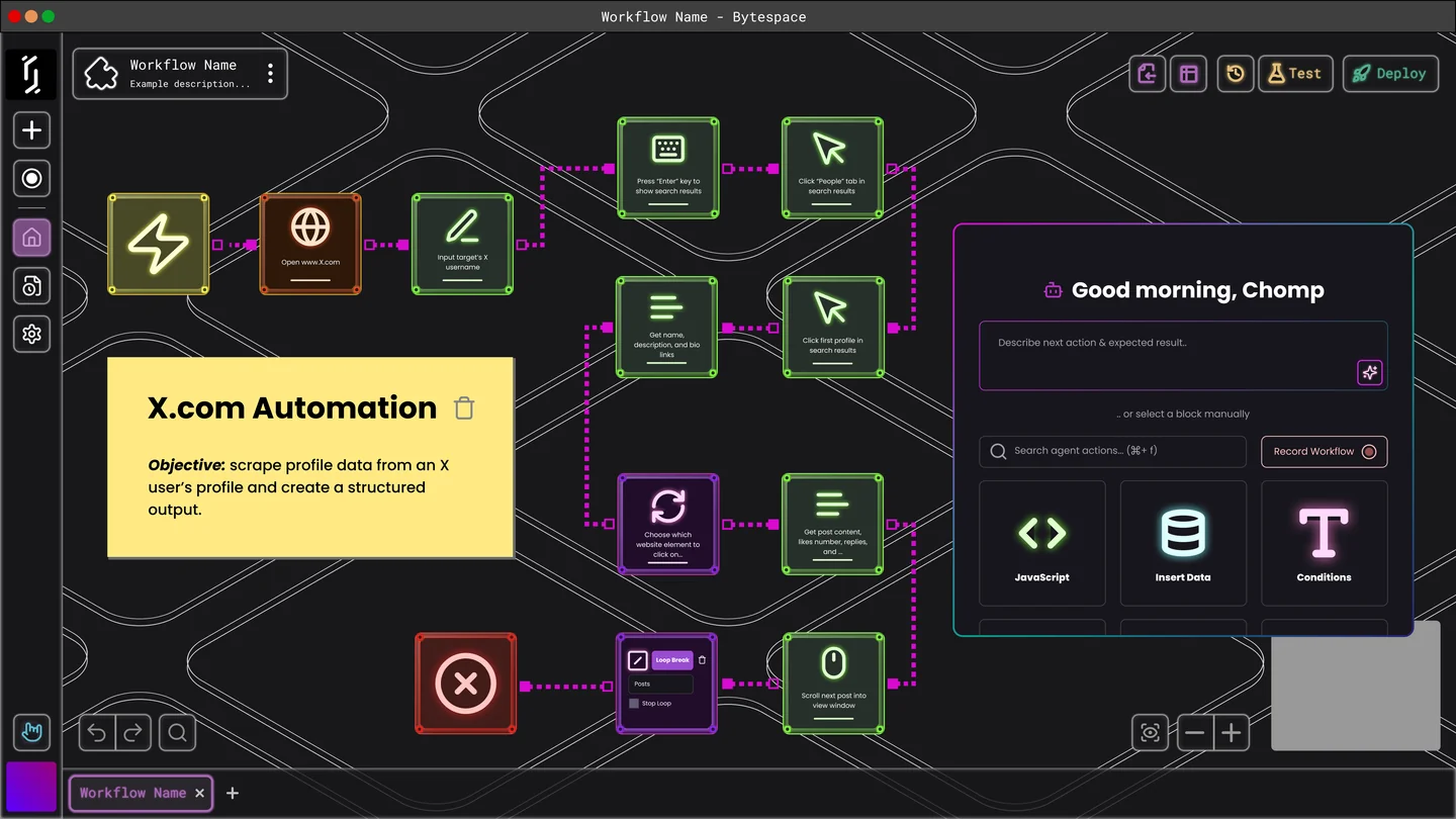 The workflow builder